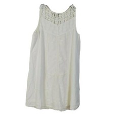 Knox Rose Women's White Lace Neckline Shift A-Line Dress Size XS Eyelet