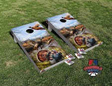 Hunting Turkey Ducks Cornhole Board Vinyl Wrap Skins Laminated Sticker Set Decal