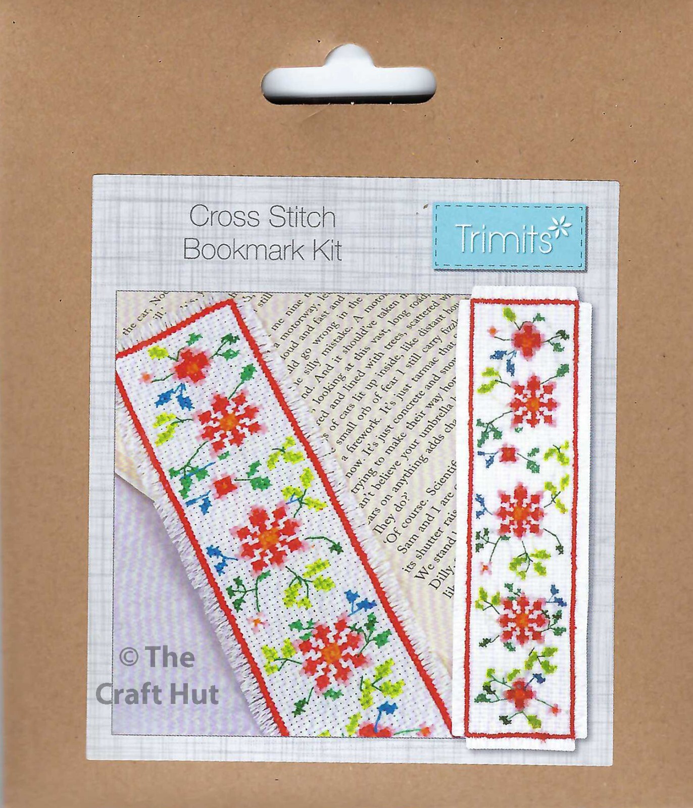 Trimits Complete Cross Stitch Kit Floral Flowers Books Bookmark New