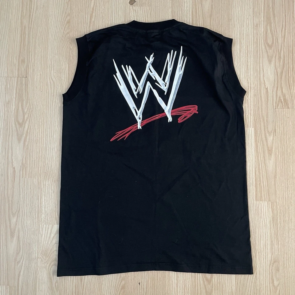 Rara Camiseta Vintage WWF The Rock Mania Sem Mangas Anos 90 Luta Livre Tamanho Grande - Imagem 2 de 4