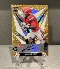 2021 Leaf Valiant KADARIUS TONEY #/10 Rookie Auto Gold Prizm RC🔥Florida Chiefs