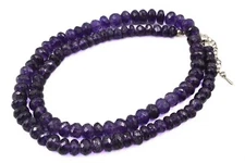 Gorgeous MGI Signed Sterling Silver Rondelle Cut Amethyst HSN Necklace