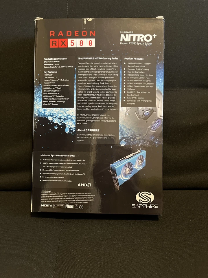 SAPPHIRE AMD Radeon RX 580 8GB GDDR5 Graphics Card (100411NT+8GSEL) - Image 2 of 3