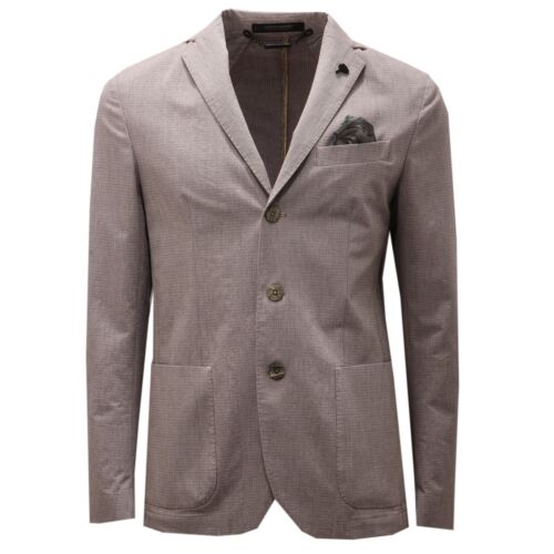 6431AD giacca uomo MESSAGERIE beige/brown cotton jacket man - Afbeelding 1 van 4