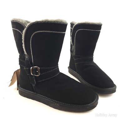 Lamo Water-Resistant Memory Foam Suede Boots Vanessa Charcoal 8 Medium