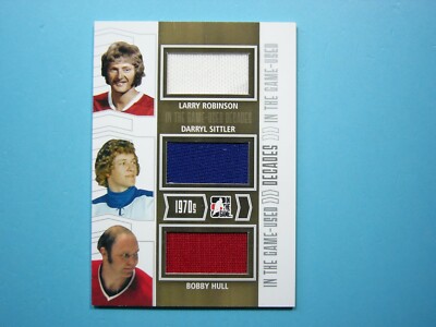 2013/14 ITG DECADES TRIPLE JERSEY #D-21 ROBINSON DARRYL SITTLER BOBBY HULL /60