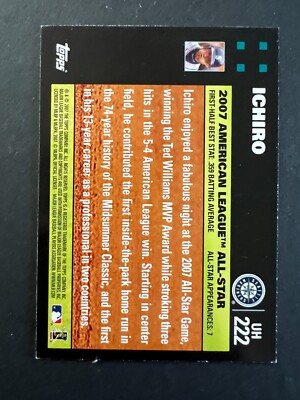 イチロー 激レア 2007 アメリカンリーグロゴパッチ カード topps 2007 Topps Update All-Star #UH222 Ichiro Suzuki - 50% off 5 or