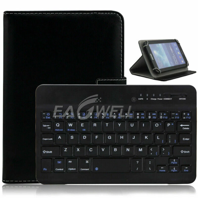 适用于 9.7"-10.1" Android 平板电脑 无线键盘 通用皮革 外壳 保护套 — 第 4/4 张图片