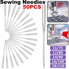 50Pcs Domestic Sewing Machine Needles Assorted Craft For Singer Brother