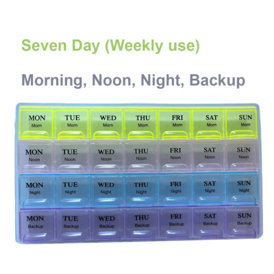 7 Days Pill Box Medicine Tablet Case Container Storage Week Morning ...