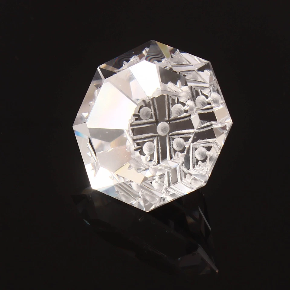 Zafiro blanco natural de Ceilán 24 mm octágono tallado piedra preciosa suelta 62,90 quilates Foto 4 de 4