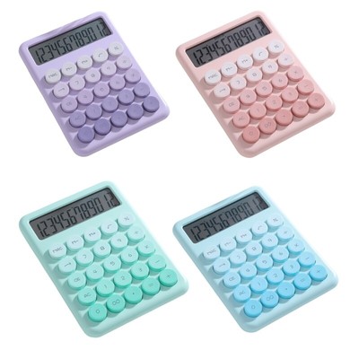 Colorful 12Digit LCD Display Calculator Large Buttons for Office School Use