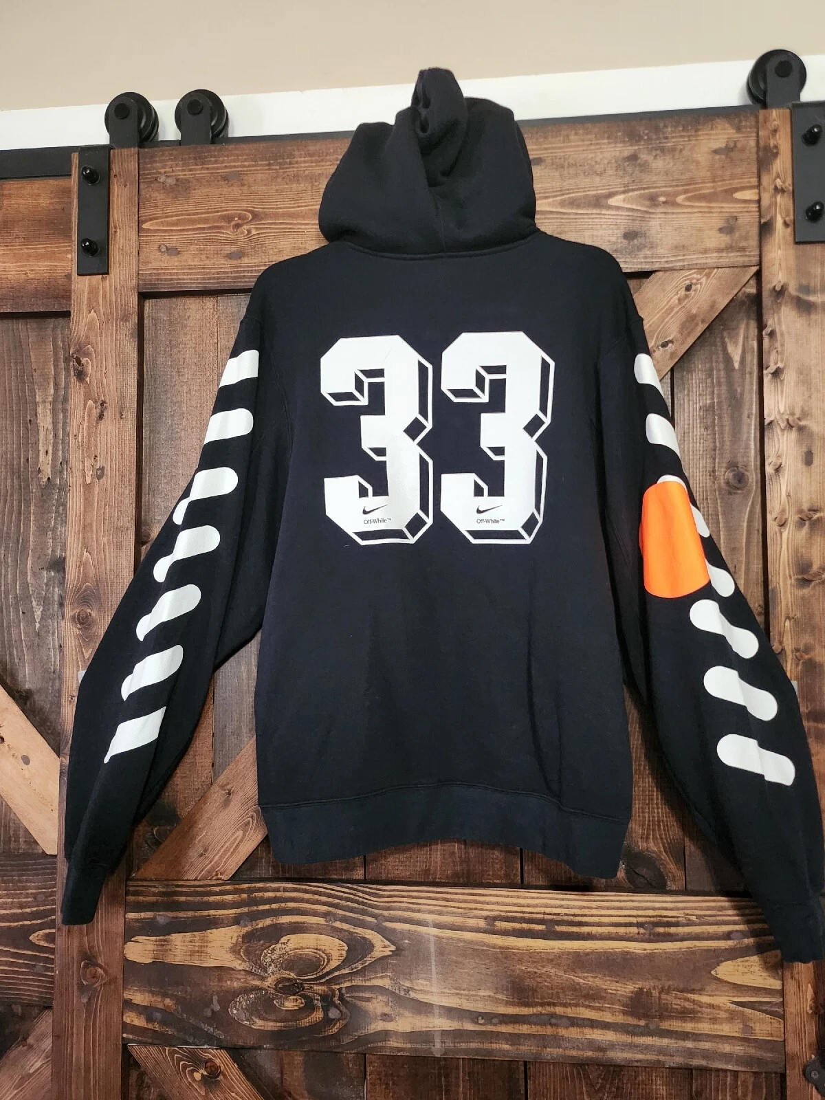 OFF WHITE *CAMPIONE NIKE! Nikelab x BIANCO SPORCO Mercurial Nuova di zecca x felpa con cappuccio nera VIRGIL ABLOH taglia M