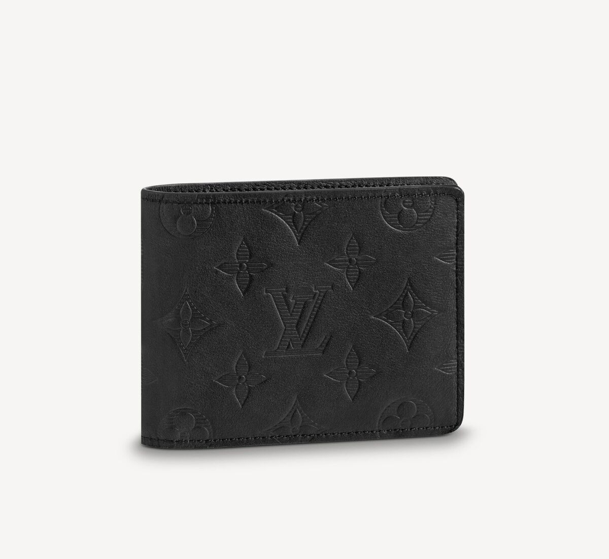 LOUIS VUITTON Calfskin Monogram Shadow Multiple Wallet Black | FASHIONPHILE