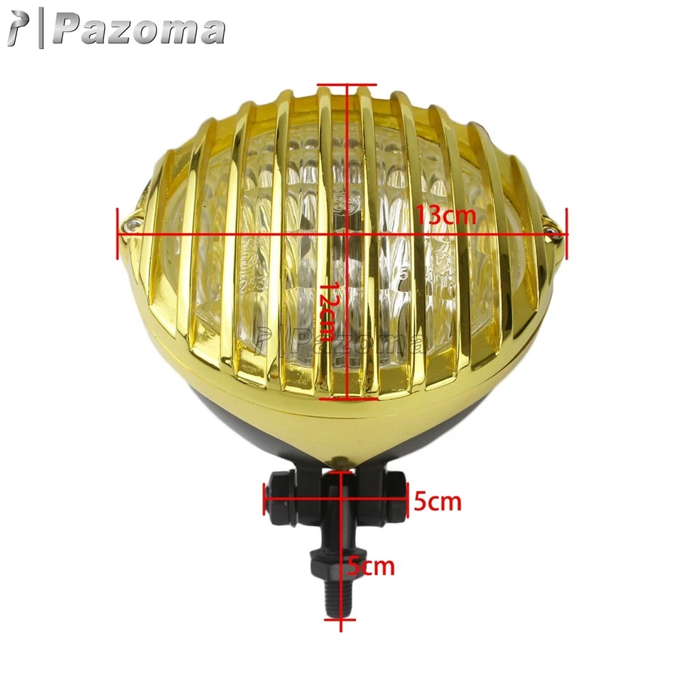 Vintage Brass Headlight Light Grill For Harley Dyna Road King Sportster 883/1200 - Image 2 of 4