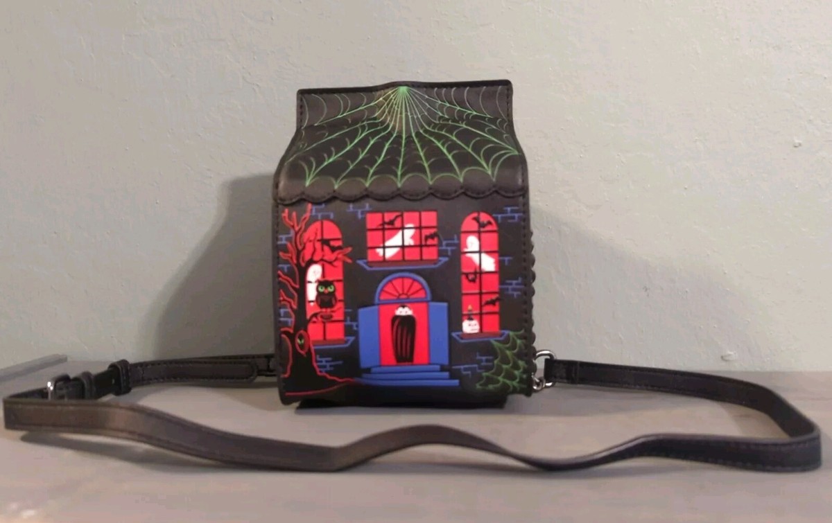 Mad Engine Haunted House Halloween Purse Fine by Me Ghost Spider Web Mad Engine Carry On Crossbody Bags for Women | Mercari main image 4