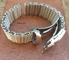 20mm 22mm ALL Brushed Shark Stainless Steel Mesh Watch Band Solid Buckle
