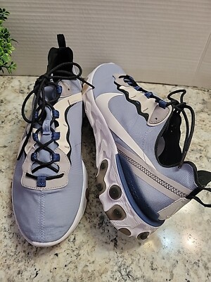 Nike React Element 55 Shoes Men s Size 12 Blue Indigo Fog Low Lace Up Sneakers