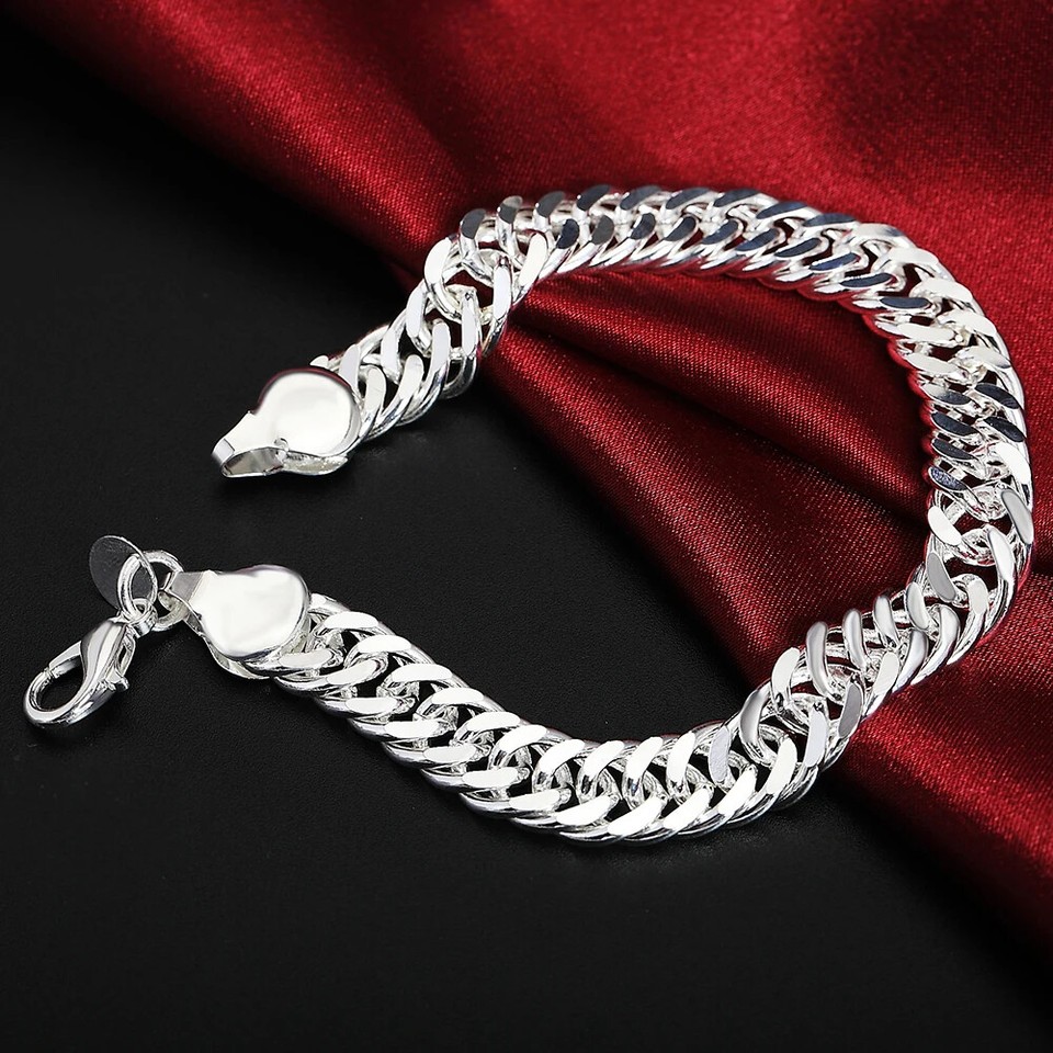 Bracelet Chaîne Argent Sterling 925 DOTEFFIL – Longueur 20 Cm, Bijou De Mode Solide Et élégant