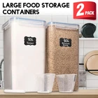 2 Pcs Flour&Grain Storage Containers,9.5L Airtight Food Storage Canisters w/Lids
