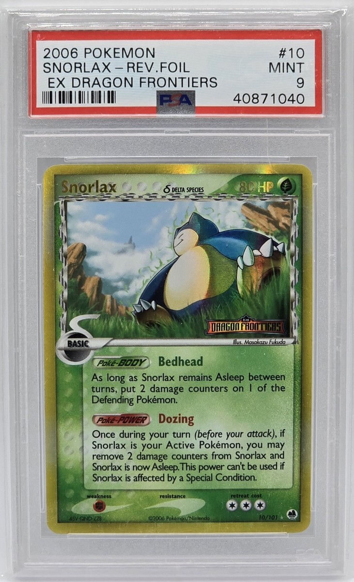 2006 Pokemon Ex Dragon Frontiers Snorlax Reverse Stamped Holo