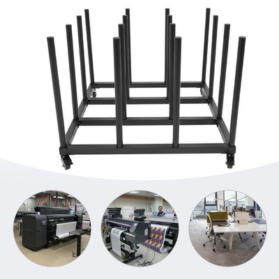 16-Roll Mobile Storage Stand with Wheels - Portable File Roll Organizer Cart