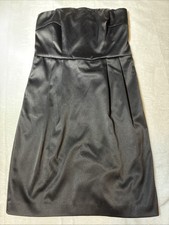 Express Design Studio Black Silky Satin Strapless Mini Dress, Size 4