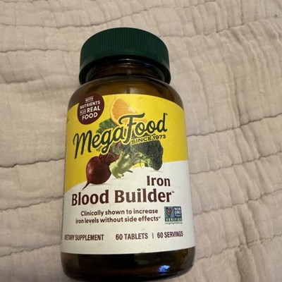 MegaFood Blood Builder 60 Tablets Dairy-Free, Kosher, Non-GMO, NSF Certified,