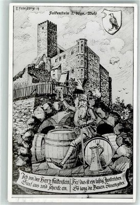 39310422 - 8411 Falkenstein Burg Ritter Wappen E. Felle Isny