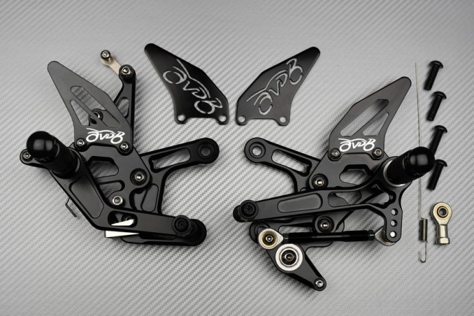 Commandes Reculées Racing Noires KAWASAKI ZX10R ZX-10R ZXT02L 2017-2025