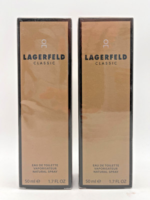 2x LAGERFELD CLASSIC EAU DE TOILETTE SPRAY FOR MEN 1.7 FL OZ EACH SEALED MR 1278