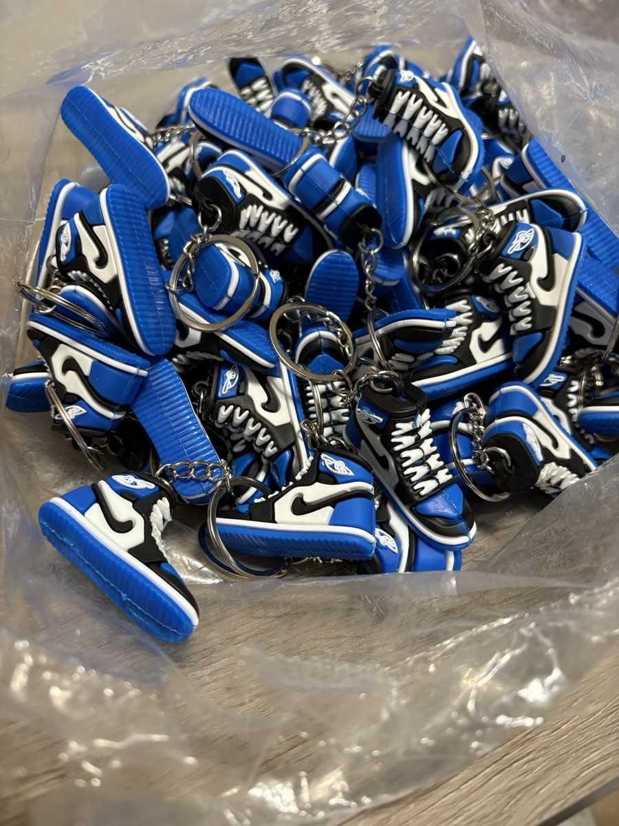Mini Air Jordan 1 Retro High OG Sneaker Keychain Blue Black And