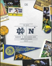 2025 Notre Dame Fighting Irish vs Navy Midshipmen Football Program MT