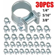 30Pcs 1/4" 5/16" 3/8" Fuel Injection Gas Pipe Clamp Line Hose Clamps Clip