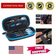 Professional Dart Case with Rigid Foam - Holds 6 Darts, Blue Zipper Finish
