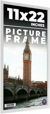 11x22 Frame White Wood Picture Photo Frame with UV Acrylic and Acid Free Backing