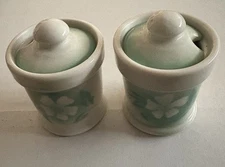 Vintage Syracuse China Millbrook  Individual Condiment Pot Pair Restaurant Ware