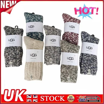 UGG Women’s Ribbed Super Pile Socks Threaded Slouchy Crew Sock One Size Gift NEW