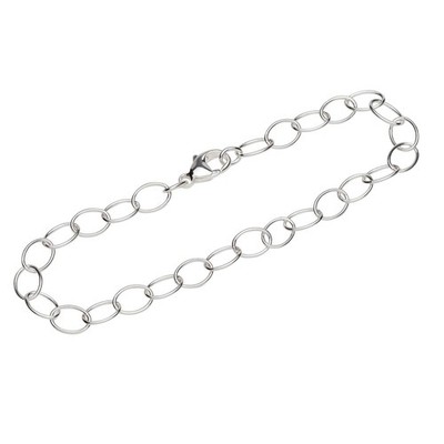 Armband 925 Sterling Silber 19cm Langankerkette rund Damen Glied Anker Kette Neu