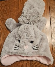 Wonderkids Toddler Gray Bunny Hat And Gloves - OSFM - New With Tags