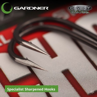 Gardner Tackle Specialist Hand Sharpened Covert Dark Carp Hooks (Full Range)