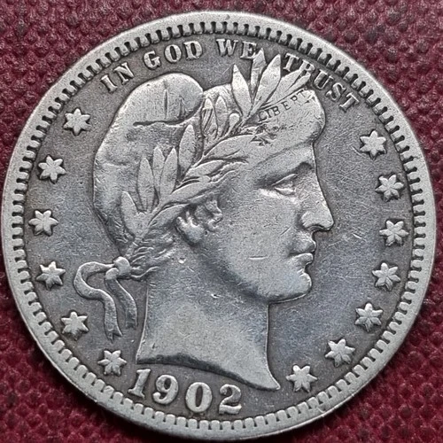 1902 Barber Quarter 25c XF+ #99568