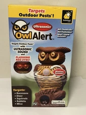 BulbHead Ultrasonic Owl Alert Statue Pesticide-Free Pest Control New