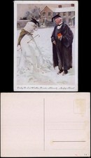 Ansichtskarte  „Spaßige Kunst" Schneemann Professor Scherzkarte 1928