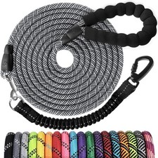 20-FT Long Dog Leash Heavy Duty Rope Leash for Training with Bungee Handle