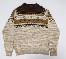 1970s vintage KNIT icelandic ACRYLIC sweater M iceland SKI winter holiday