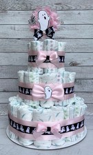 3 Tier Ghost Halloween Diaper Cake Baby Shower Girl