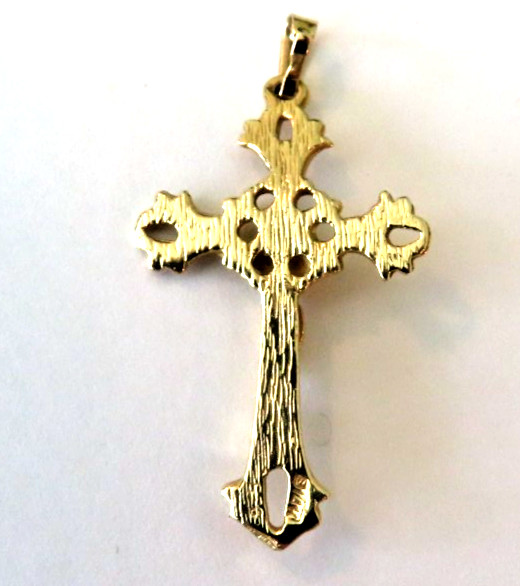 Vntg Real Solid 14k Yellow Gold Unique "Jesus On … - image 6