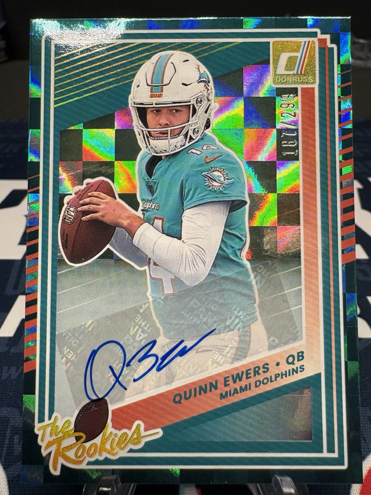 2025 Panini Donruss Quinn Ewers The Rookies RC Auto #187/299