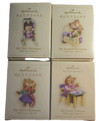 Hallmark Keepsake Child age First, Second, Third, Fourth Christmas kittens set